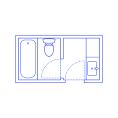 Layouts Bathrooms Full Split 2 Wall Center Drawing Svg Vector, Free Vectors File